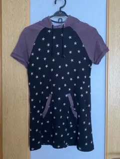 PIECE NOW 星柄Tシャツ パーカー 黒×紫のサムネイル