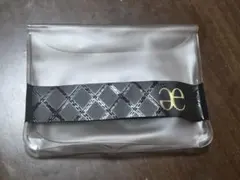 Elegance 透明ポーチ 黒ストラップ付き