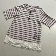 フィス　7部袖薄いピンクのチュニック　120センチ