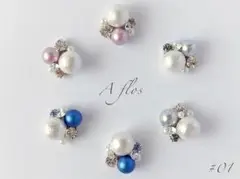 コットンパールとスワロフスキーたっぷり♡贅沢ビジューピアス