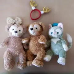 ダッフィー&シェリーメイ&ジェラートーニ　ぬいぐるみSサイズ　3点セットオマケ付