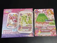 アイカツ！　スクエア缶バッジ　北大路さくら　ライムトルテトップス カード付き