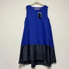 新品未使用タグ付き　ROSSO 青 ノースリーブ Aライン ワンピース