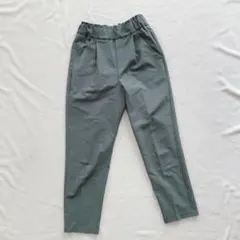 グレー スラックス ゴムウエスト サイドポケット