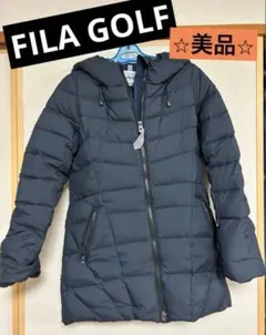FILA GOLF　ダウンコート　フード　袖裏ファー　ブラック　防寒　Mサイズ