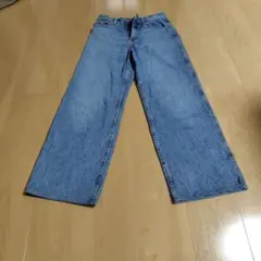 UNIQLO JEANS ライトブルー デニムワイドパンツ
