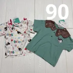 ディズニー　ヴァネロペ　Tシャツ　 ミントグリーン　しまむら　90㎝ 2枚セットのサムネイル