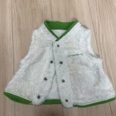 ベビーベスト フリース ホワイト/グリーン 70 モンベル