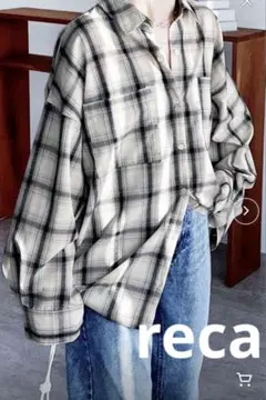 Reca チェックロングシャツのサムネイル