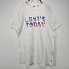 Levi's　半袖　Tシャツ　L　ビッグプリント　ホワイト　人気　古着コーデ