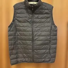 ユニクログレー ダウンベスト ジップアップ