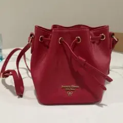 サマンサタバサ 巾着バッグ ショルダー レッド 美品