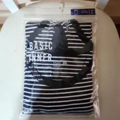 Lサイズ タンクトップ 黒と白のストライプ