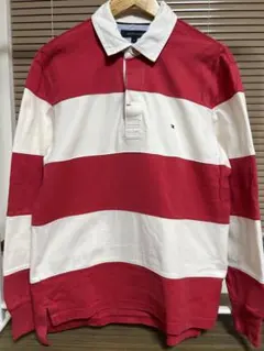 TOMMY HILFIGER 赤白ストライプ ラガーシャツ