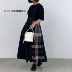 良品　CRESTBRIDGEクレストブリッジ チェック切り替えジャンパースカート