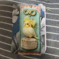 オカメインコデザイン小型ポーチ。