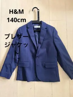 H&M ネイビー チェック柄 ブレザー