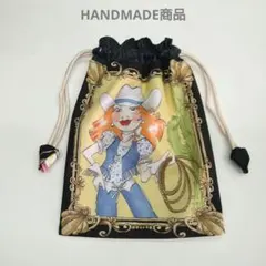HANDMADEカウガールパネル⑤巾着袋