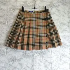 専用✨バーバリー　ブルーレーベルノバチェックプリーツ　ミニスカート　ラップ
