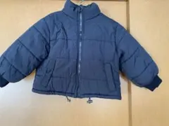 黒 中綿コート ジップアップ　100