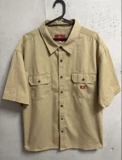 Dickies ワークシャツ 半袖 ベージュ 4Lのサムネイル