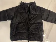 黒の中綿コート ジップアップ