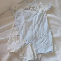 ミッキー刺繍 水色ロンパース ~95cm