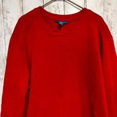 KAREN SCOTT レッド クルーネック スウェット Lサイズ