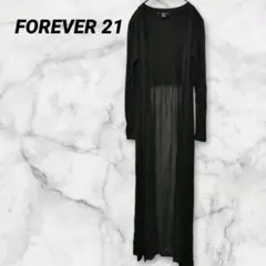 FOREVER 21 ブラック ロングカーディガン S おしゃれ 背面シースルー