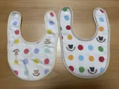 ミキハウス　カラフル水玉スタイ2枚セットのサムネイル
