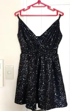 SHEIN ブラック シルバーラメ ドット　キャミソールチュニックのサムネイル