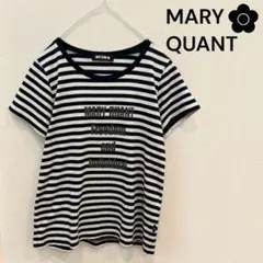 MARY QUANT マリークワント ボーダー 半袖 Tシャツ M ロゴ