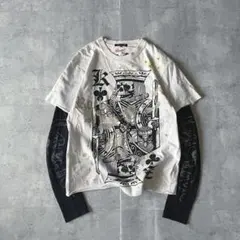 00s archive カットソー スカルプリント ダメージグランジ 2K