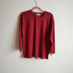 NAMUWL 長袖 カットソー レッド 毛100% サイドスリット