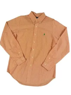 Ralph Lauren CLASSIC FIT シャツ オレンジチェック　M