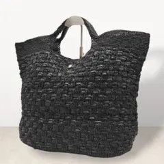 美品　ヘレンカミンスキー　かごバッグ　ラフィア　A4可　ブラック　レディース　夏 ヘレンカミンスキー HELEN KAMINSKI HELEN KAMINSKI かごバッグ