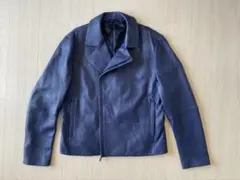 Calvin Klein レザージャケット 本革ライダース ブルー