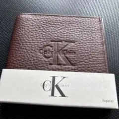 新品　Calvin Klein 二つ折り財布 ブラウン レザー　メンズ財布のサムネイル