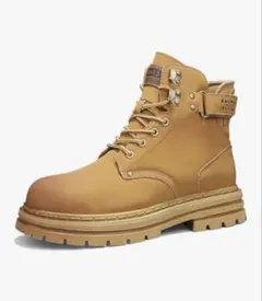 防水　ベージュ ハイカットブーツ 合成皮革