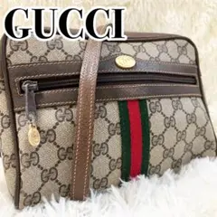 【お買得】 極美品 GUCCI GGキャンバス ショルダーバッグ レザー