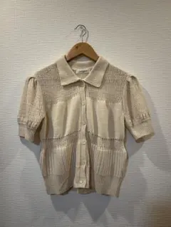 OHOTORO アイボリー ニット 半袖