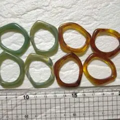 ペンタゴン　グリーン、ブラウン　ハンドメイド　アクセサリー　パーツセット