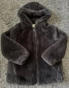 【美品】ZARA グレー フェイクファー フード付き ジャケット140㎝