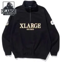 XLARGEブラック ハーフジップトレーナーL 刺繍レア - メルカリ