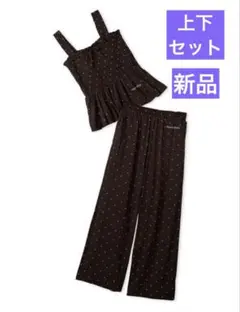ジェラートピケ モチーフ柄カップインキャミソール&ロングパンツセット
