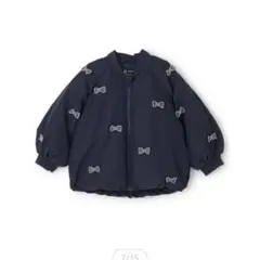 100 プティマイン チビリボン中綿ジャケット ネイビー