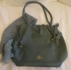 【新品】COACH グリーン ショルダーバッグ スカーフ付き