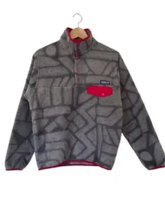 Patagonia ハーフジップ フリースジャケット グレー/レッド