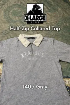 XLARGE KIDSのハーフジップ襟付き半袖トップス140