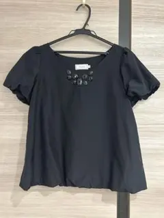 【anatelier】半袖　ブラウス　ビジュー　バルーンスリーブ　シルクのサムネイル
